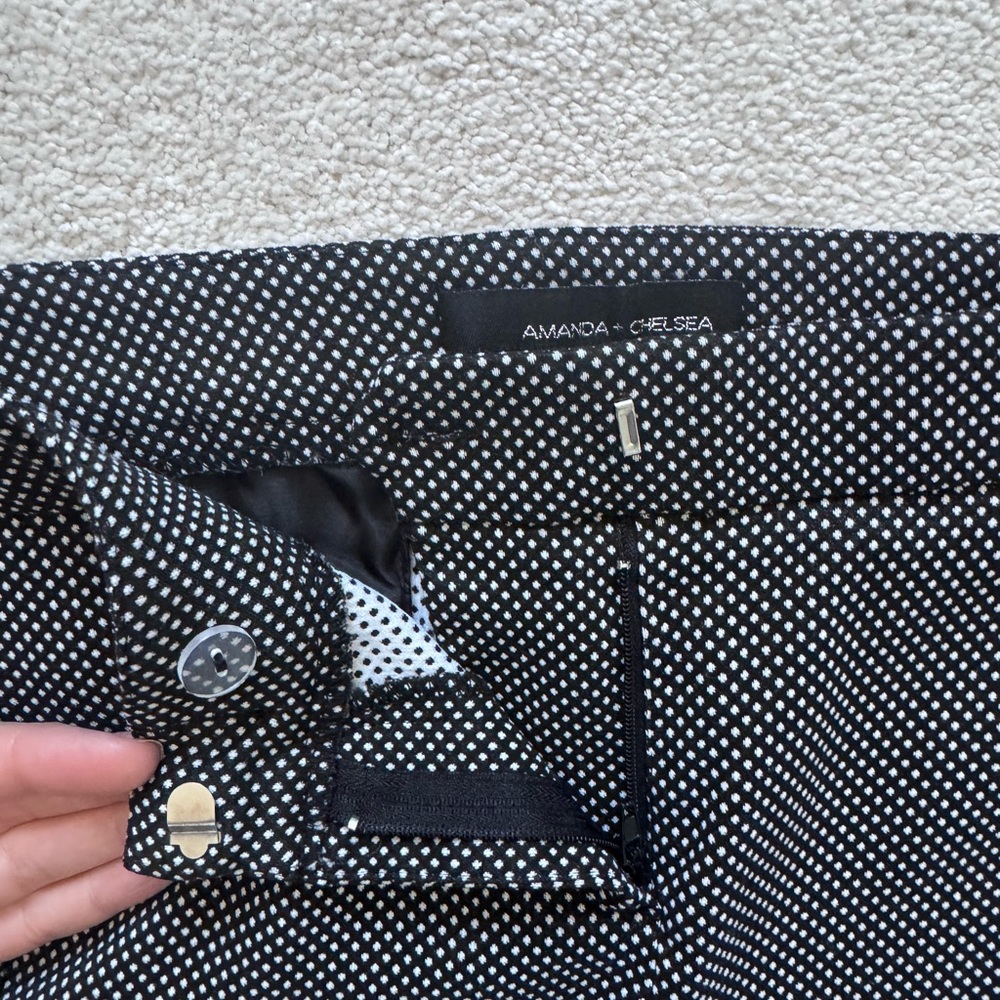 Amanda & Chelsea Women’s Work Pants Size 8, Black & White Polka Dot, Officewear - Picture 5 of 10